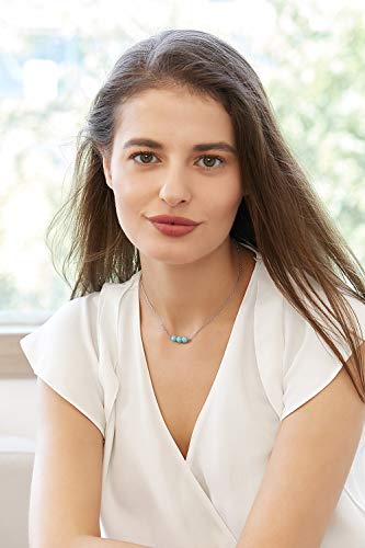 Turquoise or Pearl Bar Choker Necklace Pearl or Turquoise Beads Necklace Jewelry for Women - size: 14 Inch, style: Turquoise Beads