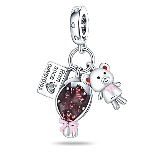 Pandach Animal Charm Bead fits Charms Bracelets for Woman-925 Sterling Silver Dangle Pendant Bead,Jewelry Beads Gifts for Women Bracelet&Necklace - style: Three Piece Charm Bear Bouquet