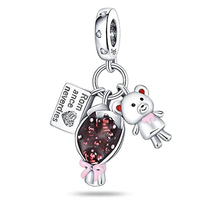 Pandach Animal Charm Bead fits Charms Bracelets for Woman-925 Sterling Silver Dangle Pendant Bead,Jewelry Beads Gifts for Women Bracelet&Necklace - style: Three Piece Charm Bear Bouquet