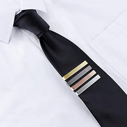 HAWSON 2 inch Tie Clips for Men-Skinny Tie Bar Personalized Letter Tie Clip Set for Wedding Anniversary Business and Best Gift for Him - color: Matte-A