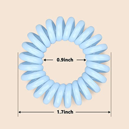 Hair Elastics, 20Pcs No Crease Spiral Hair Ties, Hair Bands Multi Color Waterproof for Women Girls, Hair Accessories - color: Khaki