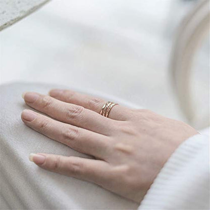 KAZITSAN 1mm 3pc Women Men Stainless Steel Rings fashion Plain Band Knuckle Stacking Midi Rings Silver/Rose Gold Wedding Band Comfort Fit - color: RoseGold