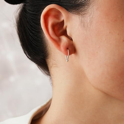 CHIC & ARTSY Half Hoop Earrings 925 Sterling Silver Huggie Earrings for Women Hypoallergenic Sterling Silver Small Huggie Hoop Earrings for Women - color: #4 half hoop