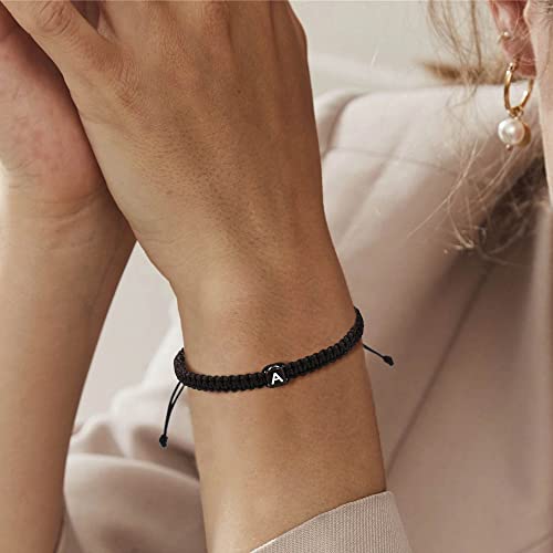 Initial Bracelets for Women Teen Girls Handmade Rope Braided Bracelet for Men Jewelry Birthday Graduation Mother's Day Gifts for Mom Wife Girlfriend Her Friends - style: C