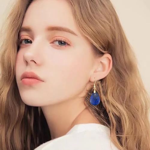 Boho Multiple Style Natural Stone Earrings for Women Unique Healing Gemstone Energy Hypoallergenic Lightweight Dangle Drop Earrings Multiple Styles Earrings Jewelry for Birthday Party Gift - style: Lapis Lazuli