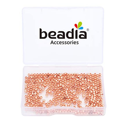 Rose Gold Plated Round Spacer Beads 2.5mm 500pcs for Jewelry Making Findings Non Tarnish - color: Rose Gold, size: 2.5mm