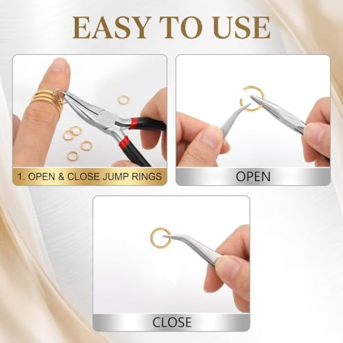 1200 Pcs Jump Rings for Jewelry Making, Open Jump Rings with Pliers, Tweezer and Lobster Clasps for Necklace Repair and Bracelet Making (Silver and Gold) - color: Silver and Gold