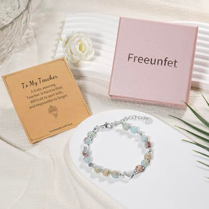 Beaded Bracelet for Women - Inspirational Sometimes You Forget You're Awesome Friendship Jewelry, Dainty Birthday Gift for Best Friends, Mom, Sister, Daughter - style: Teacher