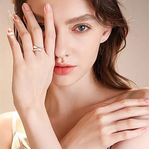 Fookduoduo 925 Sterling Silver Ring Inspirational Jewelry adjustable Wrap Open Rings for Women - style: She Believed She Could So She Did