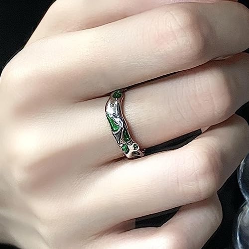 Gothic Silver Snake Ring Set - Open, Adjustable, Stacking Midi Index Finger Rings for Women and Girls (2 Pcs) - style: style-4