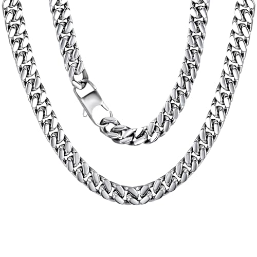Stainless Steel Chain Necklaces,Rolo Chain Necklace for Men Women,Unique Fashion and Charm Jewelry, Silver Tone Chain,Stainless Steel Adjustable Link, Gifts for Friends/Husband/Dad - style: 1258