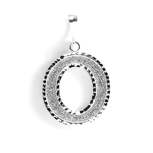 Personalized 1.0 Inch Solid.925 Sterling Silver Initial A-Z Charm - style: O