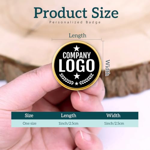 Custom Pins with Logo - Customized Buttons for men Women Customized pin - color: Round and Gold