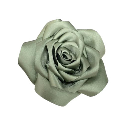Satin Rose Flower Large Brooch Lapel Pins Handmade Fabric Flower Brooches Pin Classic for Wedding Party Dance Banquet for Women Men Dress Suit Clothes Accessories JewelryGifts 110mm - color: Olive Green