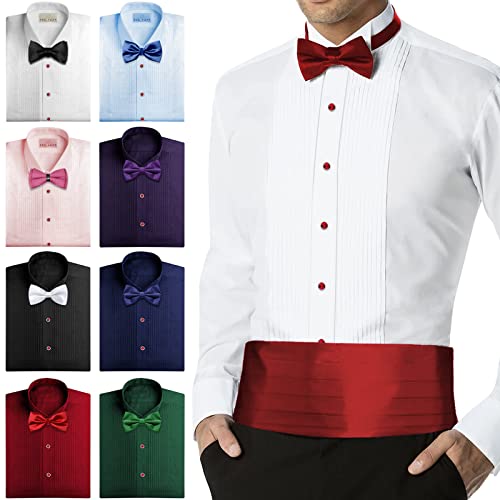 HAWSON Crystal Shirt Studs for Men's Tuxedo Shirt, Tuxedo Buttons for Birthday Wedding Party Christmas. - color: Red