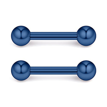 Ruifan 316L Stainless Steel Nipple PA Tongue Shield Barbell Ring Bar Body Piercing Retainer 12G 12mm 2-12PCS - color: 12PCS - Mix Color