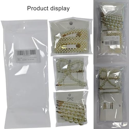 10PCS Pearl Hair Clips Hand -woven hair accessories kit is cute for girls and young ladies.Practical items for women on holidays. (Gold & white 10Pcs) - color: Gold & White 10Pcs