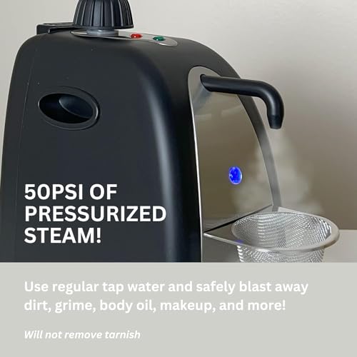 GemOro Jewelry Steam Cleaner | Black Diamond Brilliant Spa Personal Steam Cleaner | Professional Performance Machine for Rings Watches Glasses Earrings (Matte Black) - color: Matte Black