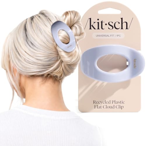 Kitsch Medium Flat Claw Clip for Women - Hydrangea Breeze, 1pc | Durable & Strong Hold Flat Hair Clips For Styling, Half Updo | Non-Slip for Secure, Comfortable Wear, For All Hair Types - color: Hydrangea Breeze, size: Medium