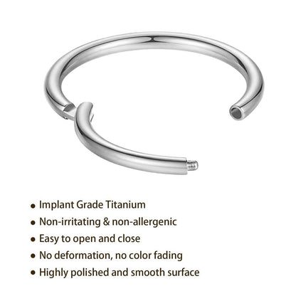 20G 18G 16G Titanium Nose Ring Hoop, Cartilage Hoop Earrings for Women Men Silver Gold Nose Ring Septum Ring Tragus Conch Helix Daith Lip Piercing Jewelry 6mm/7mm/8mm/9mm/10mm - color: Silver-18g, style: 6mm