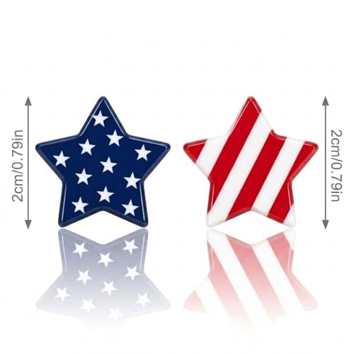 4th of July Earrings,Patriotic Dangle Stud for Women, Fourth of July Jewelry for Veterans Day - color: TwoStars