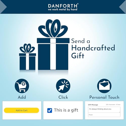 DANFORTH - 'Moon Phases' Hair Barrette, Elegant Pewter and Blue - For Medium to Fine Hair - French-Style Clip - 3 Inches Long - Made in the USA