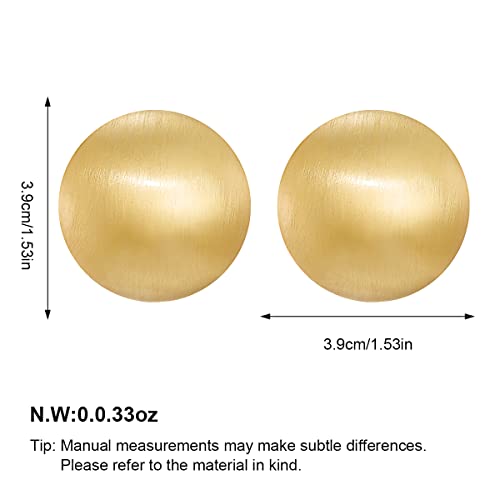 Gold Matte Stud Earrings Half-ball Brushed Button Earrings for Women Fashion Vintage Drop Earrings