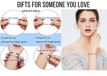 Btysun Bracelets for Women Mothers Day Bracelet Gifts from Daughter Inspirational Gifts for Women Graduation Gifts for Her Motivational Birthday Cuff Bangle Friendship Personalized Mantra Jewelry… - style: 0 Moon & Sun - You are loved.You are valued.You a