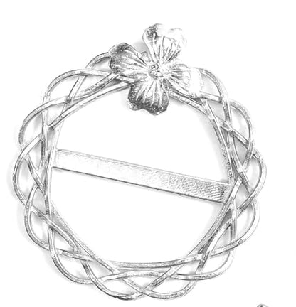 Handmade Pewter Scarf Rings and Slides - Metal Clip for Women Scarves - American Made - style: Dogwood Scarf Ring
