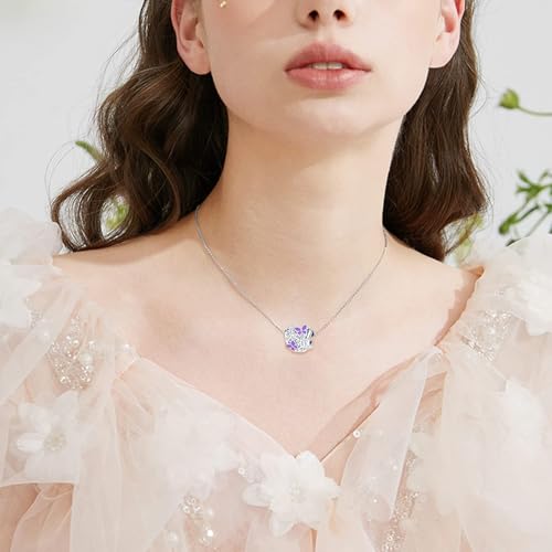 Butterfly Daisy Flower Heart Charm Clear CZ Bead for European Bracelet - style: Purple