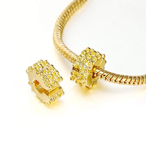 RUBYCA 20pcs Gold Color Clip Lock Stopper Clasp Beads DIY fit European Charm Bracelet Model 084 - color: Model 084 Gold Plated, size: 20 PCS