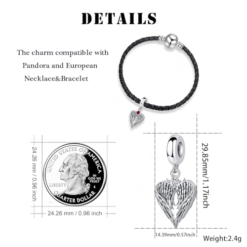 TCHYUN Spread Angle Wings Dangle Charm 12 Birthstone Bead for Pandora Bracelet Women Gift - style: Nov