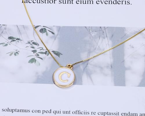 Letter C Charms Double Sided Alphabet Charms Initial Enamel Pendant Beads for Necklace Bracelet Keychain Earrings Mother’s Day Graduation Wedding Jewelry Making Decoration, 30PCS