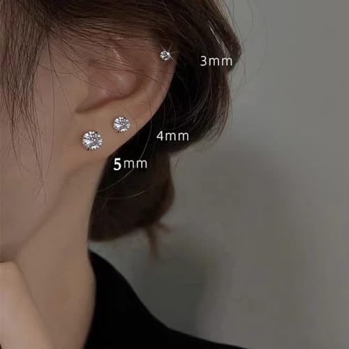 3 Pairs Huggie Hoop Earrings,Cartilage Hoop Earring Cubic Zirconia Cuff Surgical Stainless Steel Earrings - color: Gold CZ Hoop/stud earring