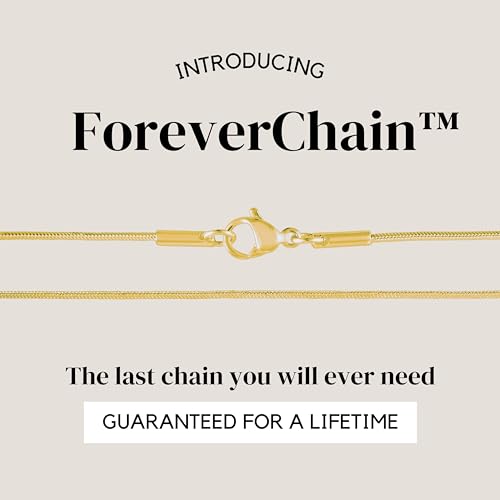 KISPER Gold Snake Chain Necklace for Women 24K Plated Stainless Steel Thin | 0.9mm, 14-30 inches, non-tarnish, waterproof, hypoallergenic, nickel-free, lobster clasp