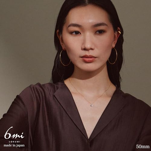 LOKUMI Resin Post Hoop Earrings | Hypoallergenic & Nickel-Free | Made in Japan | Available in 6 sizes and 3 finishes: Silver, 24K Gold, and Pink Gold - color: 15mm 18K pinkgold plated