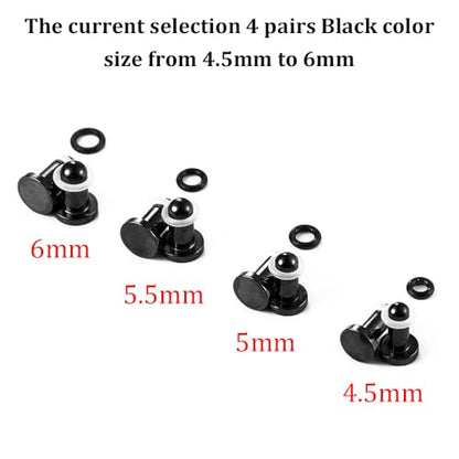 LADEMAYH Comfy Dead Stretching Ear Tapers Stretching Kit, Small Gaps Packed, 0.5mm Increments, Surgical Stainless Steel 316L, Flat Top Ear Plugs, Pain-Free Body Piercing Jewelry for Women & Mens - color: Black, size: 4.5-6mm 8pcs