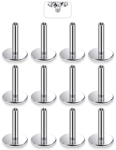 F136 Titanium 20/18/16G Threaded/Threadless Flat Earring Back Converter Kit Nose Lip Rings Medusa Labret Flatback Posts Cartilage Helix Conch Tragus Stud Piercing Jewelry Bar for Women Men - color: Internally Threaded, size: 16g, 1/4in