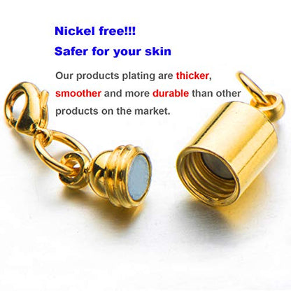 Zpsolution Magnetic Jewelry Clasps for Necklace Bracelet, Screw-in System Lobster Clasp, Silver/Gold 4pcs - color: Screw-in Gold and Silver