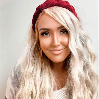 DRESHOW Velvet Braided Headband Women Hair Hoop Elastic Hair Bands Fashion Headbands for Women - color: 1 Pc Velvet Hair Hoop: Burgundy