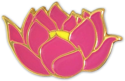 PinMart Flower Trendy Enamel Lapel Pin - color: Pink Lotus, size: 1 Piece