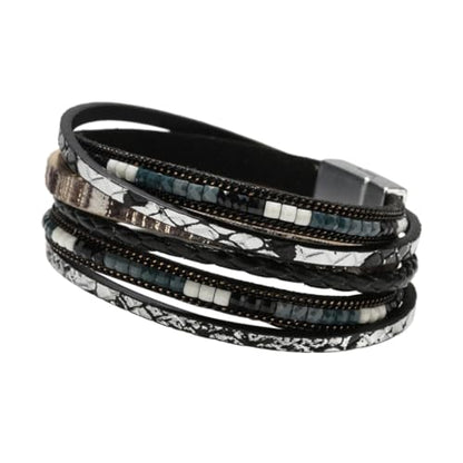 PU Leather Wrap Bracelet Bracelet for Women Bohemian Handmade Decorative Jewelry Gift Multi Layer Layered Bracelet Bracelet
