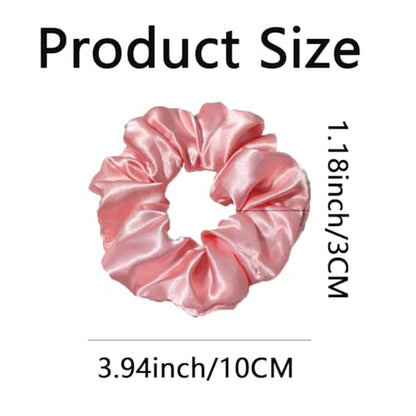 Silk Hair Ties Ponytail Holder Hairs Bow Ropes Elastics Hairtie Accessories Wide 0.8inch on Hair No Damage No Crease for Women Curly Thick Wavy Hair(30Pcs Pink) - color: Pink