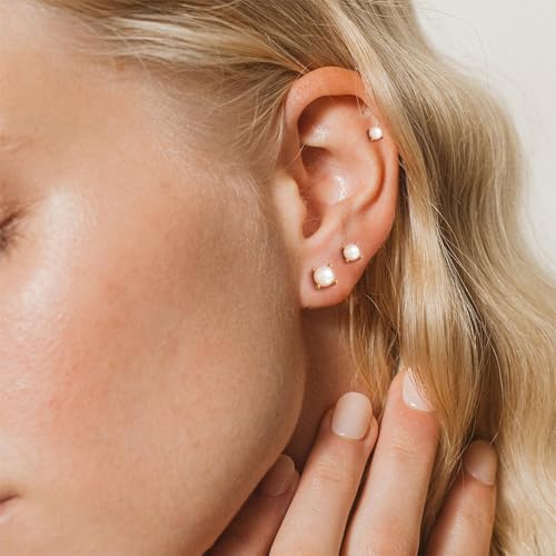 Pearl Earrings for Women:Gold Wedding Dangle Drop Earring Pearl Jewelry | 14K Gold Plated Pearl Drop Earrings for Women,Dainty Wedding Bride Earring Studs,Gold Dangle Drop Earring,Waterproof Jewelry - size: 1 pcs-5