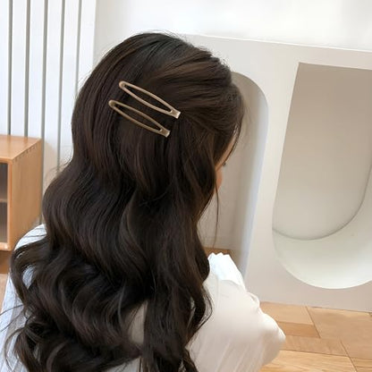 16 PCS Snap Hair Clips Metal Barrettes for Women Non Slip Barrettes for Thick and Thin Fine Hair,Silver Gold Brown Rose Gold,2.36 x 0.43 Inches. - color: Silver Gold Brown Rose Gold