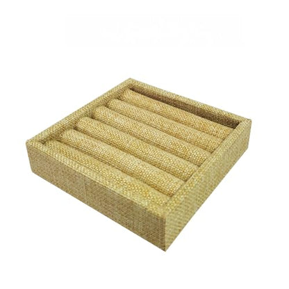 SCIKHETF Velvet Ring Earrings Studs organizer Tray Small Ring Insert Display Tray 5 Slots Stackable (Linen) - color: Linen