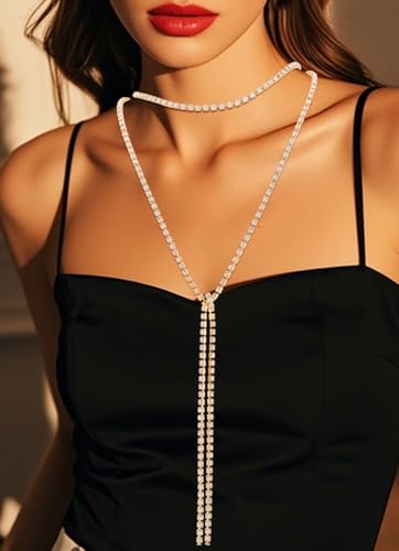 Rhinestone Chain Gold Body Chain Crystal Necklace Chain Body Accessories for Women - color: Gold body chain