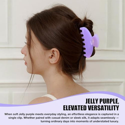 Large Hair Claw Clip Purple Hair Clips Nonslip for Women 4inch | Nonslip Celluloid Butterfly Jaw Clips, Acetate Claw Clips Strong Hold for Women，Jumbo French Hairclip for Thick Hair - color: Purple Claw Clip