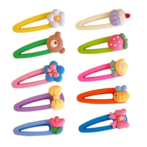 10Pcs Cartoon Fruit Hair Clips for Hair Accessories Set with Mixed Cute Barrettes Small for Little Everyday Use