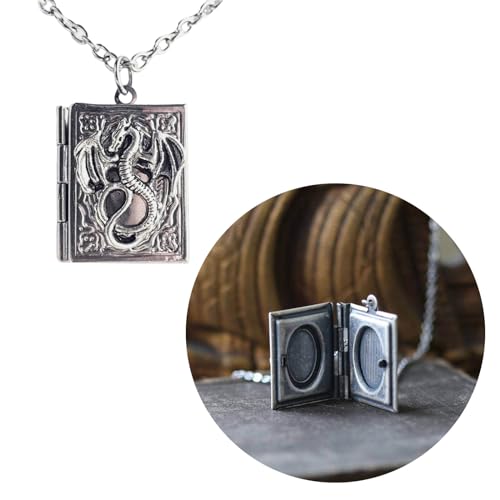 Unique Gothic Pendant Neckchains Charm Individualized Book Locket Pendant Necklace Jewelry for Daily Wear Dates Parties - color: Style 1599